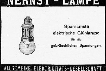 Cartel publicitario de AEG para la lámpara Nernst (1905)